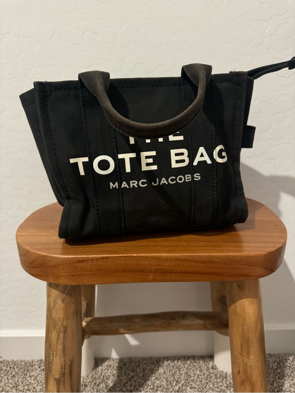 Marc Jacobs Black Canvas Tote with White Logo